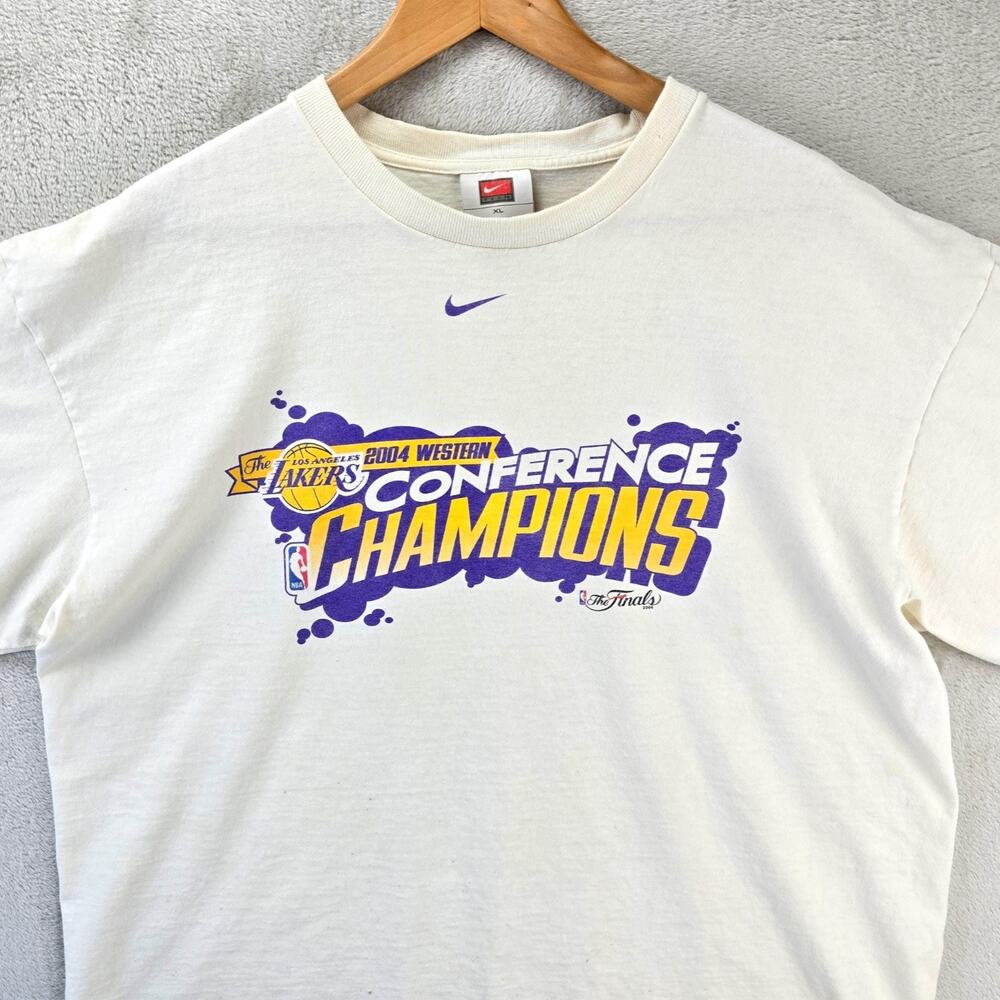 Vintage Nike LA Lakers 2004 Western Conference Champions Shirt XL Center Swoosh